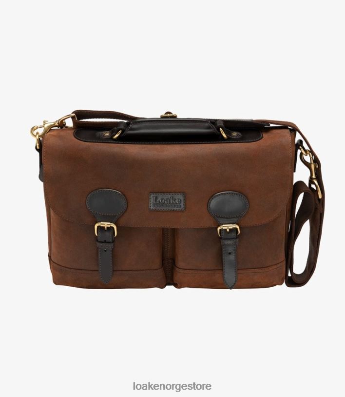 blackfriars koffert Loakelær brun vokset semsket skinn P8VHV229